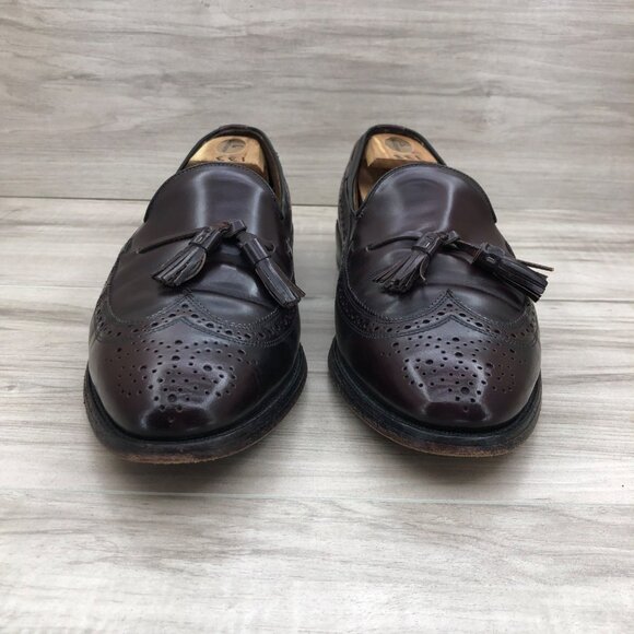 Allen Edmonds Loafers Mens 10D Burgundy Leather Slip On Shoes - Picture 7 of 12